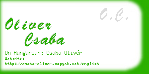 oliver csaba business card